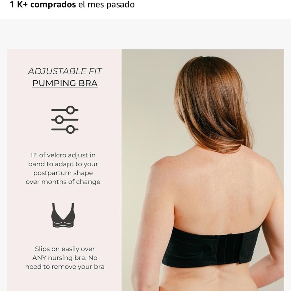Black Hands-Free Pumping Bra - Picture 3 of 3